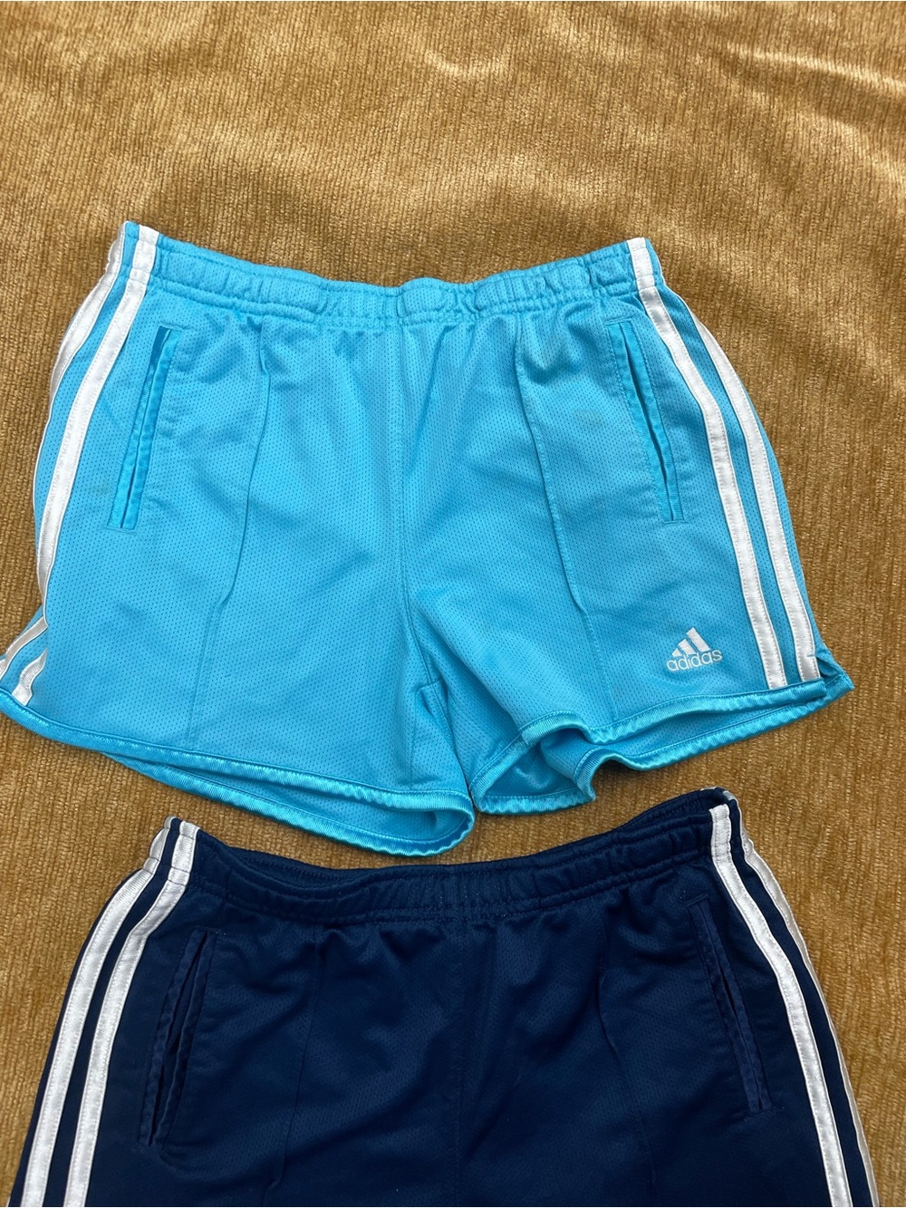Adidas youth size large, pull on 2 pocket vintage athletic shorts - 2 pair - Picture 2 of 11